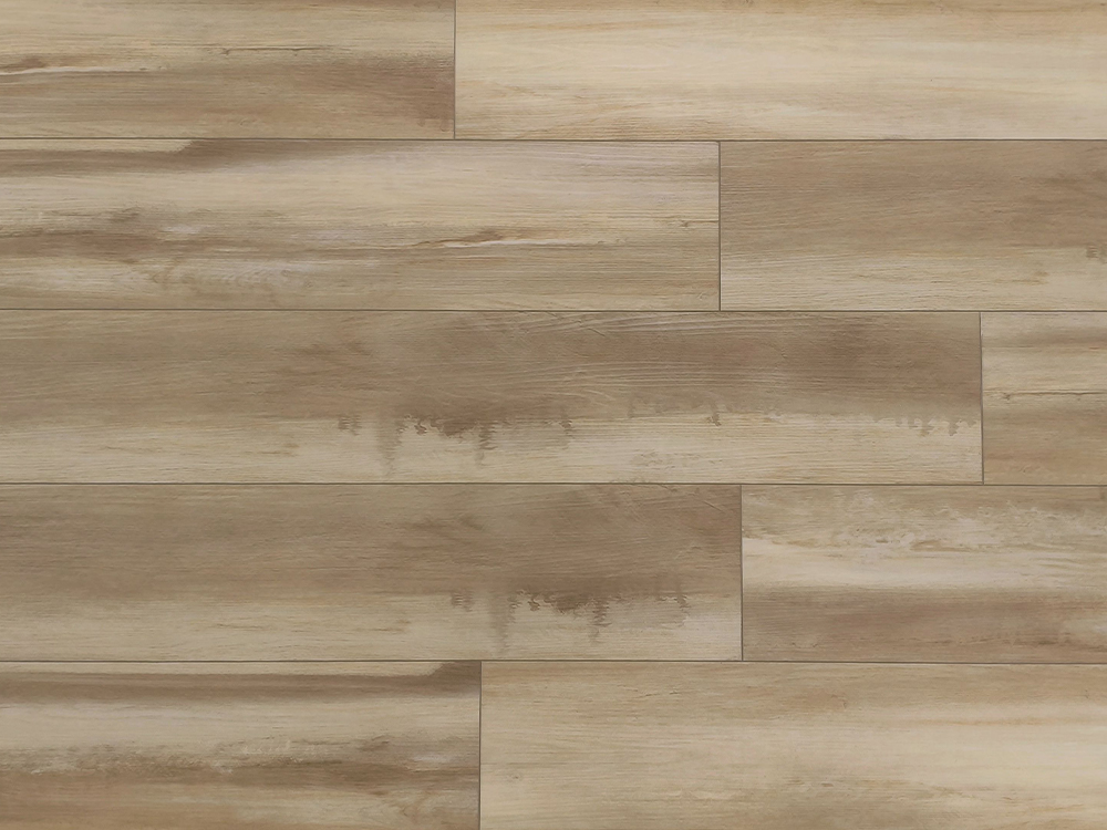 Lantai SPC Bijian Kayu Beige Ringan 7.25×48